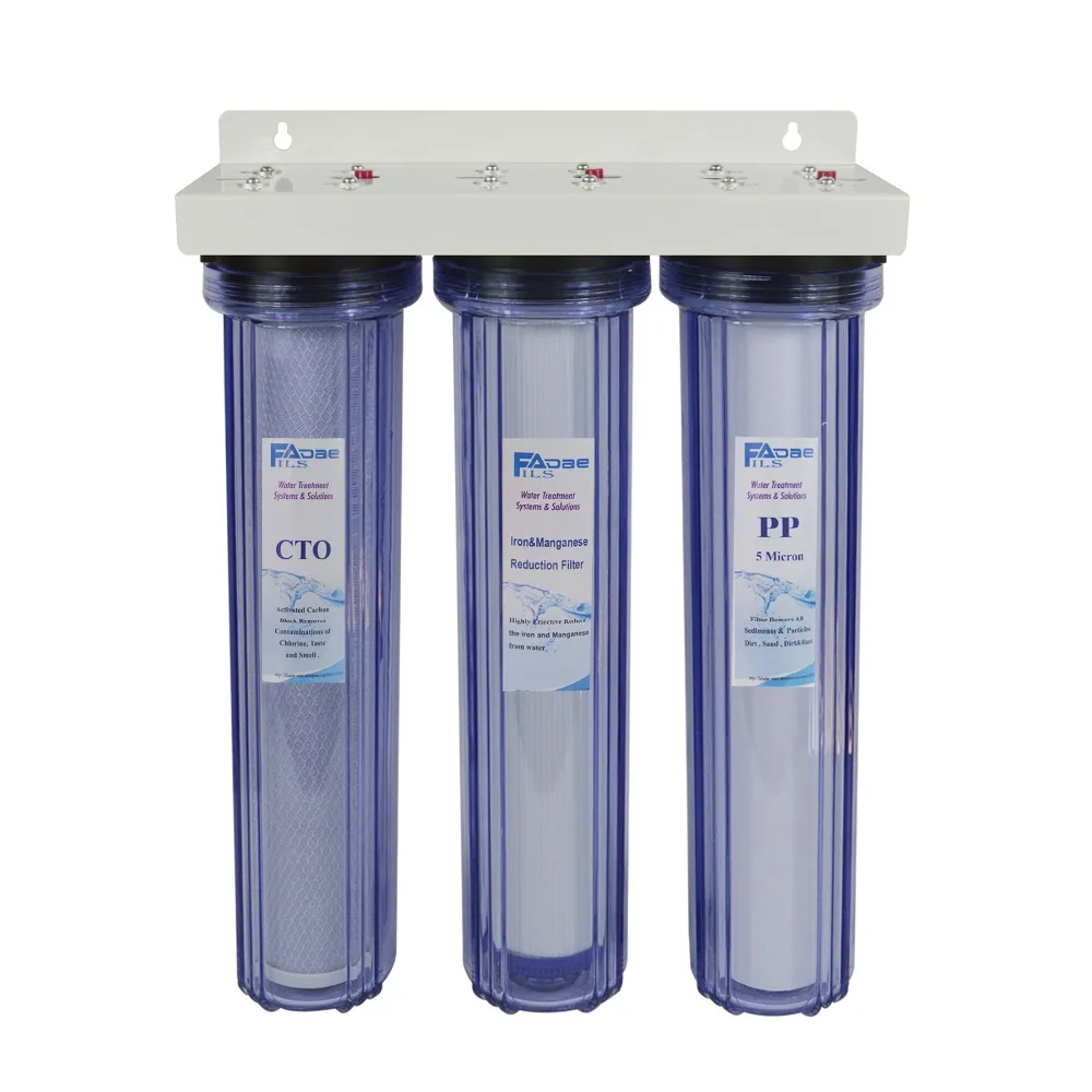 20-Inch Size-3 Stage Whole House Water Filtration System wit