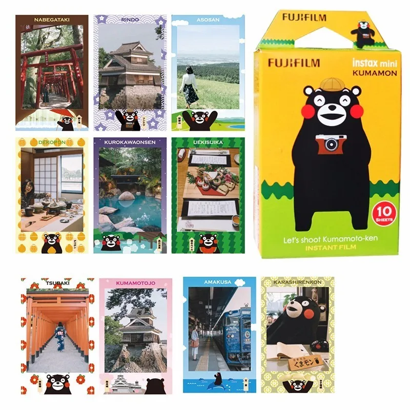 Оригинальный Fujifilm Fuji Instax Mini KUMAMON медведь kumamoto пленка 10 листов для 7 8 9 50 s 90 25 Share SP-1