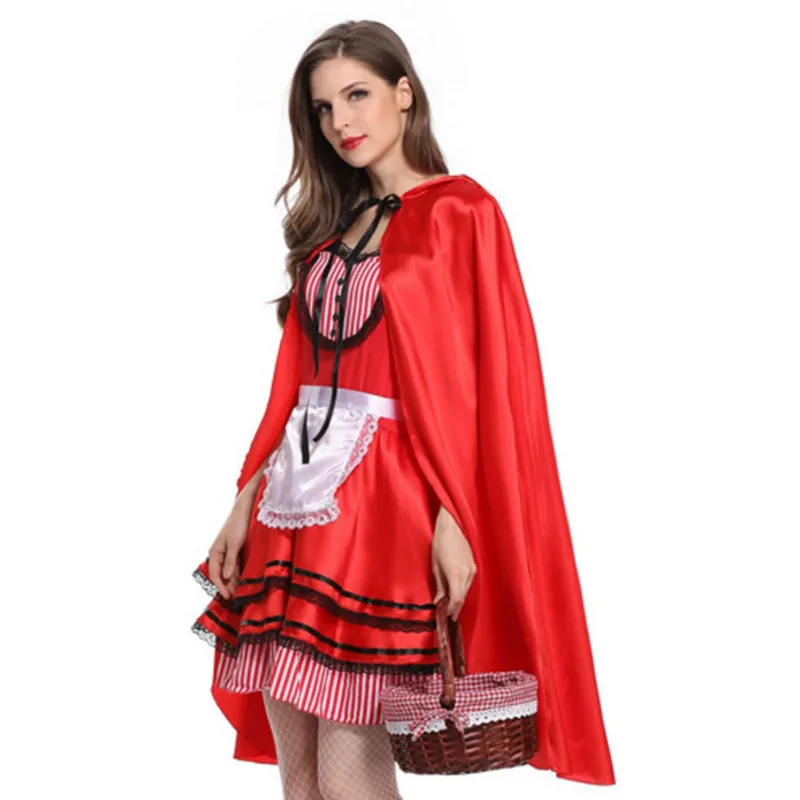high quality red sexy maid cosplay Dress plus size adults little riding hood costume for girls halloween costumes women | Тематическая