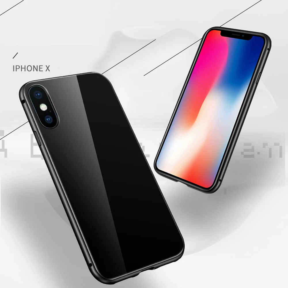 Магнитные чехлы из закаленного стекла для телефонов iPhone X XS Max XR 6 6s 7 8 Plus