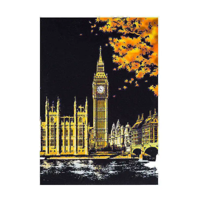 DPF colorful urban series city night scene scratching paintings around the world creative birthday gifts - Цвет: caisedabenzhong