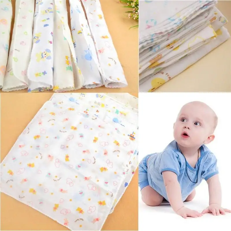 1Pcs Baby NewBorn Boys Girls Gauze Muslin Square Cotton Feeding Bath Handkerchief Wash Cloths Bibs Towel | Дом и сад