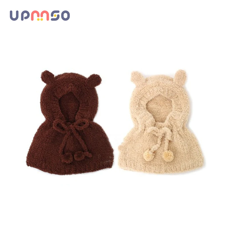 Newborn Toddler Infant Kids Baby Boy Girl Fleece Winter Warm Hat Cap Coif Hood Scarf Set Photography Accessories | Детская одежда и