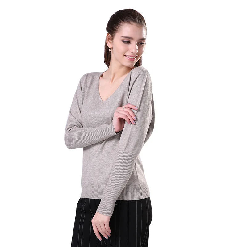 Sparsil Women Winter Big V-Neck Cashmere Sweater Knitted Pullover Lady Autumn Long Sleeve Soft Christmas Knitwear 4XL | Женская одежда