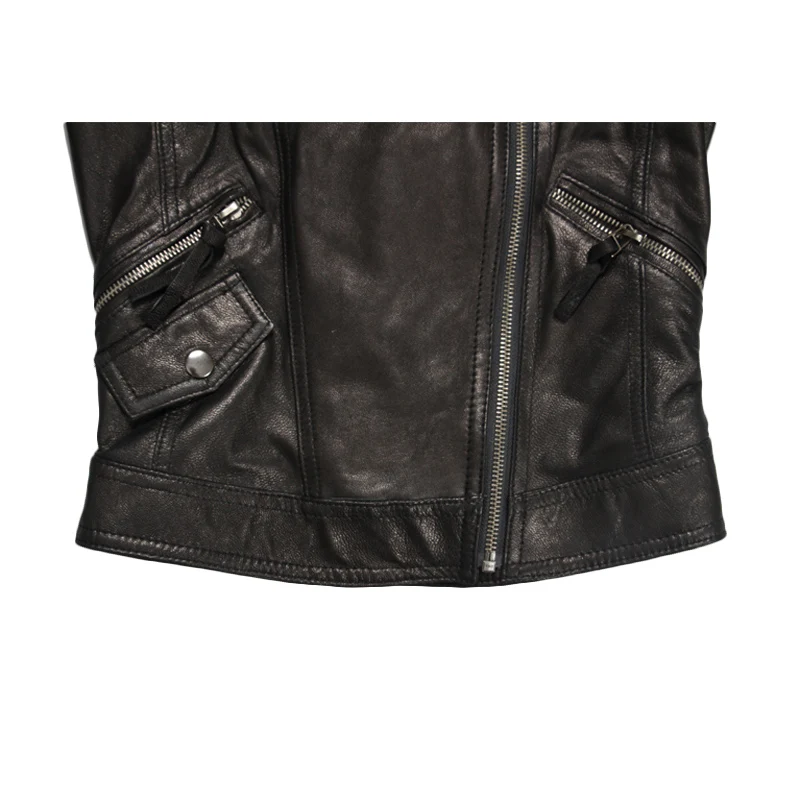 MAPLESTEED Женская куртка из натуральной кожи для женщин козья кожа модная черная