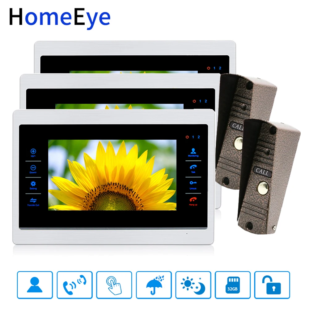 Дверной видеодомофон 7 '' домофон с датчиком движения голосовым сообщением
