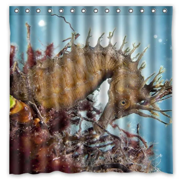 Занавеска для душа морской конь на заказ водонепроницаемая ткань занавеска