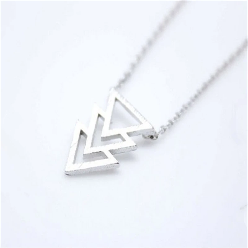 Модный простой 3 треугольный кулон цепочка для ключицы треугольное ожерелье