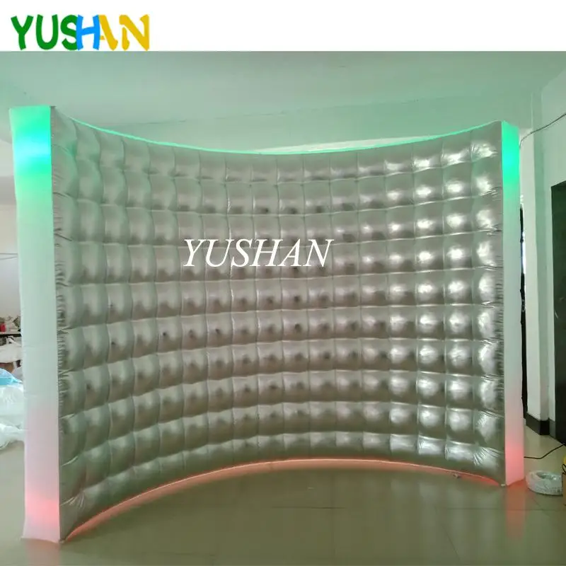 LED Strip TOP BOTTOM 10ft Серебряный и белый Светодиодный Надувные Photo booth стены фон для фотографирования с изображением кирпичной стены мульти Цвет светодиодный свет и воздуходувки надувные стены для вечерние - Цвет: LED Strip TOP BOTTOM