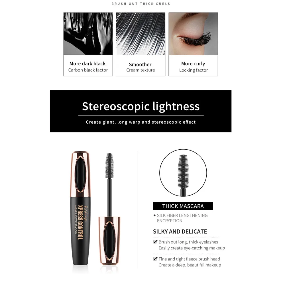 Новая длинная завивка наращивание ресниц тушь для черное водонепроницаемое