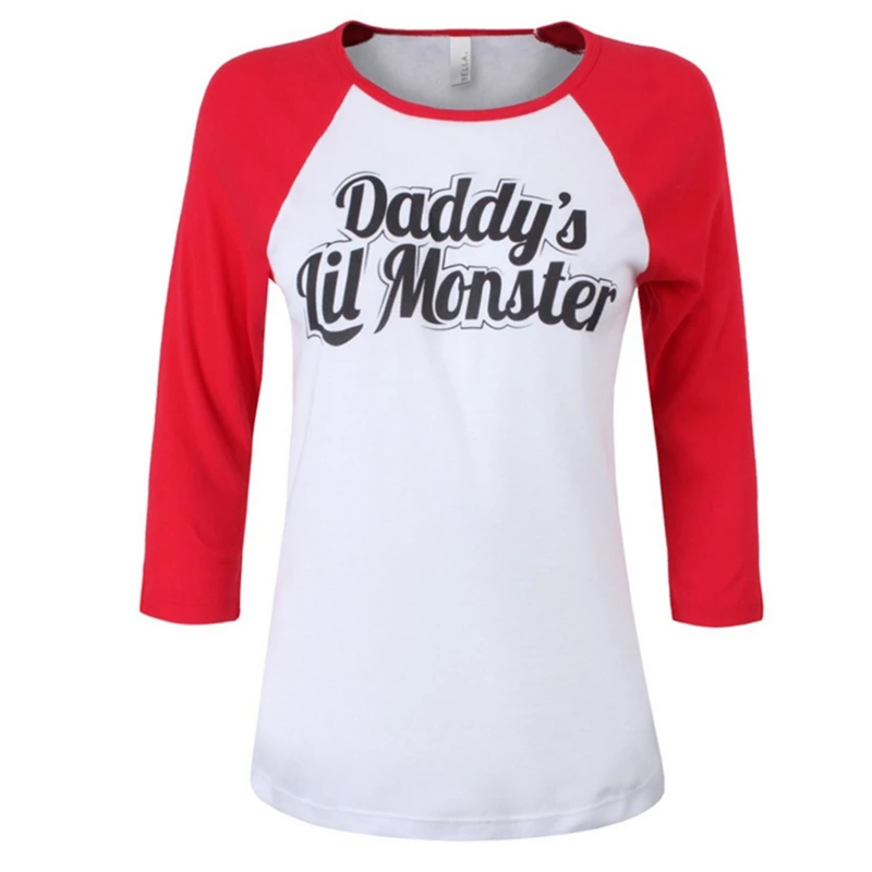 Hitmebox Daddy's Lil Manster женская футболка с коротким рукавом, отряд самоубийц Харли Квинн, Харли Квинн, топ, футболка для женщин