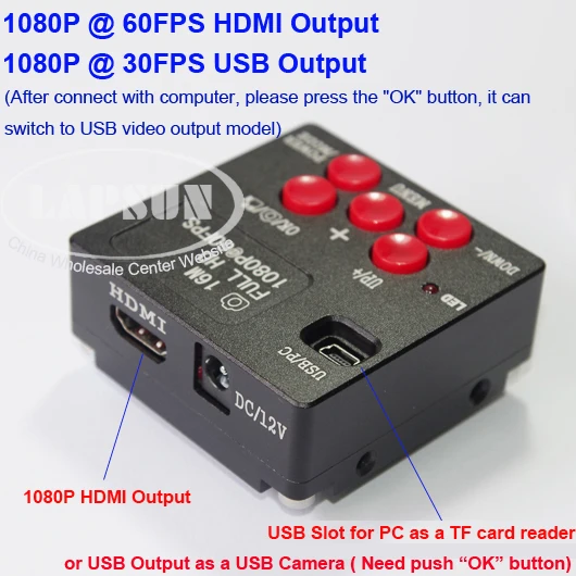 Цифровой промышленный видеомикроскоп 16 МП HDMI 1080P 60FPS FHD с комплектом камер + ЖК