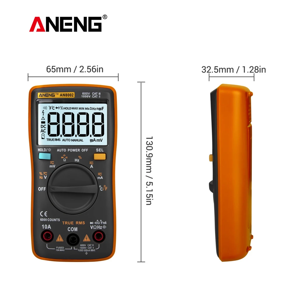 Цифровой мультиметр ANENG AN8002 6000 отсчетов ZT102 многометровый тестер транзисторов