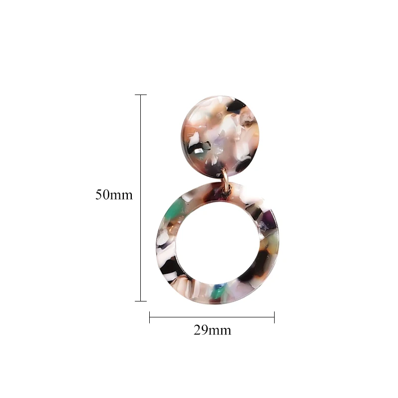 Модные маленькие акриловые круглые серьги для женщин богемные геометрические