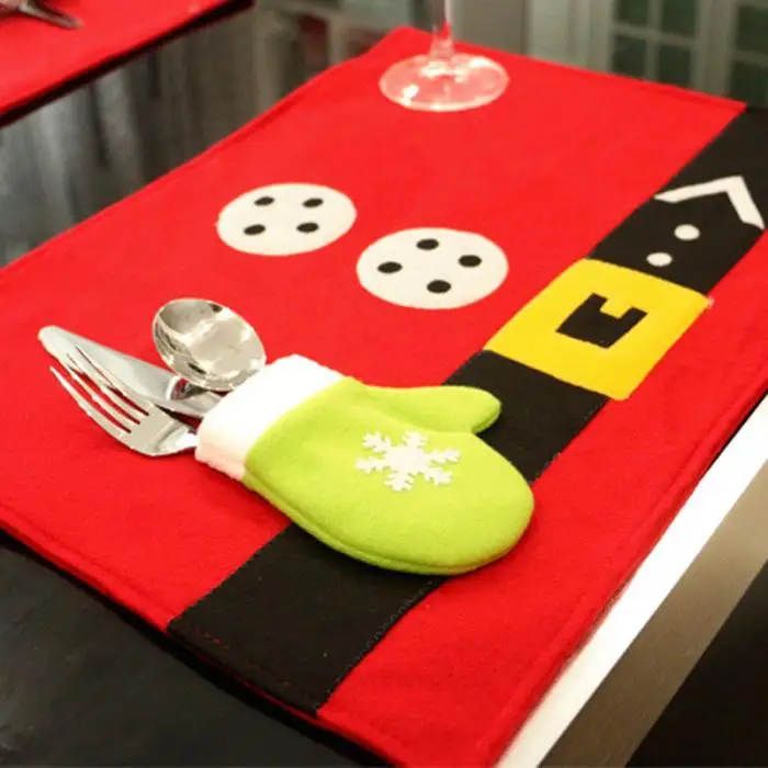 Christmas Table Mats Pads Insulated Placemats Napkins Cloth Decor Cover for Dinner Kitchen Party Home Decorations | Дом и сад
