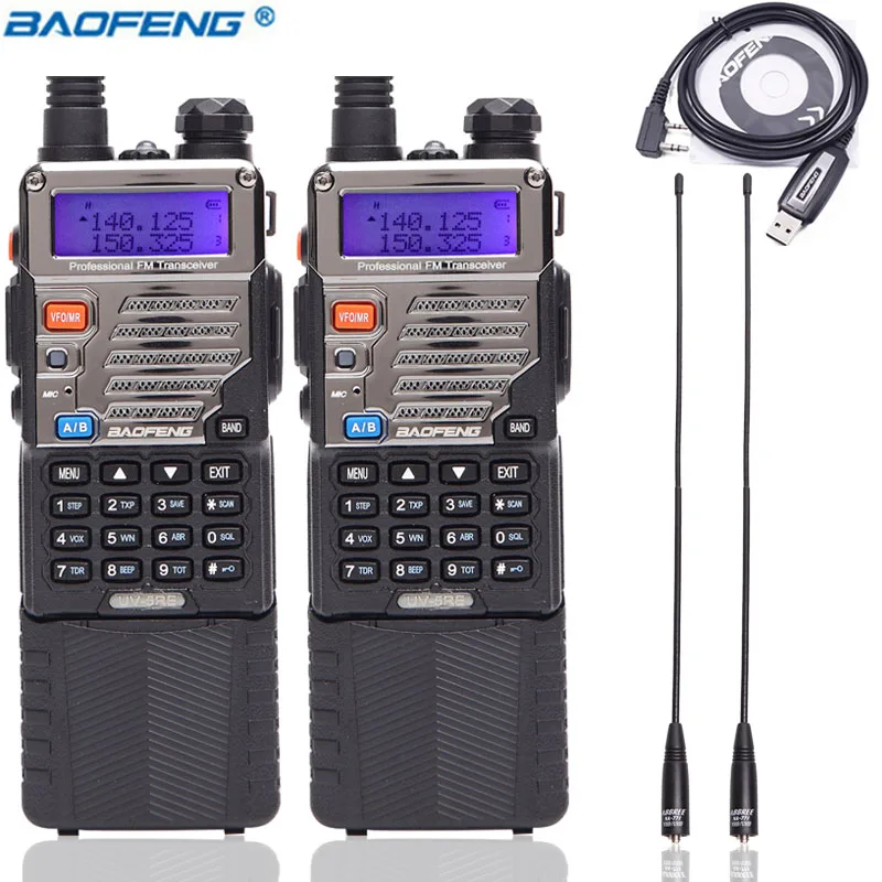 

2pcs BAOFENG UV-5RE Walkie Talkie 8W high Power 3800mah Battery 10km long range VHF/UHF 136-174MHz&400-520MHz Dual Band CB Radio