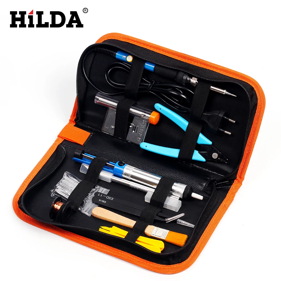 HILDA 110 В/220 В 60 Вт ручной инструмент для ремонта с регулируемой температурой Электрический паяльник набор+ 5 шт. портативная отвертка для сварки