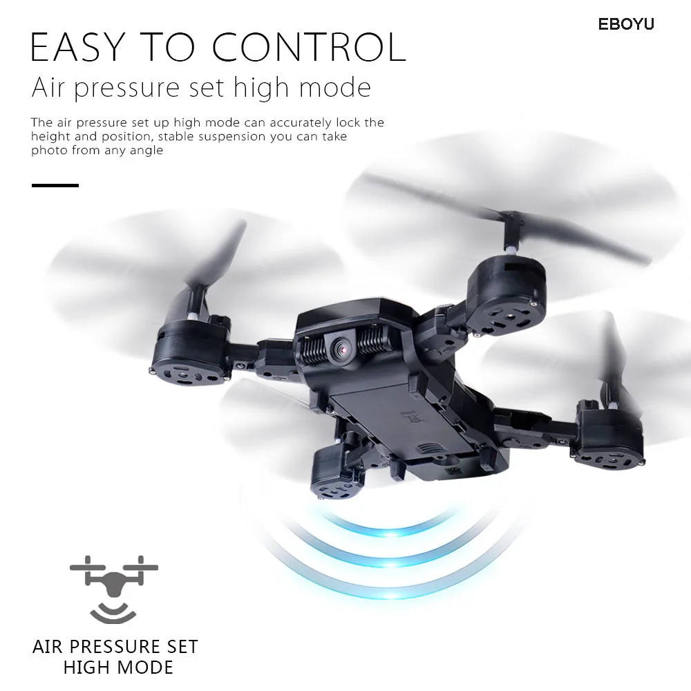 Дрон EBOYU LF609 2,4 Ghz 4CH Fold 2.0MP/0.3MP WiFi FPV RC Дрон удерживающий высоту Безголовый режим один ключ возврат RC Квадрокоптер RTF