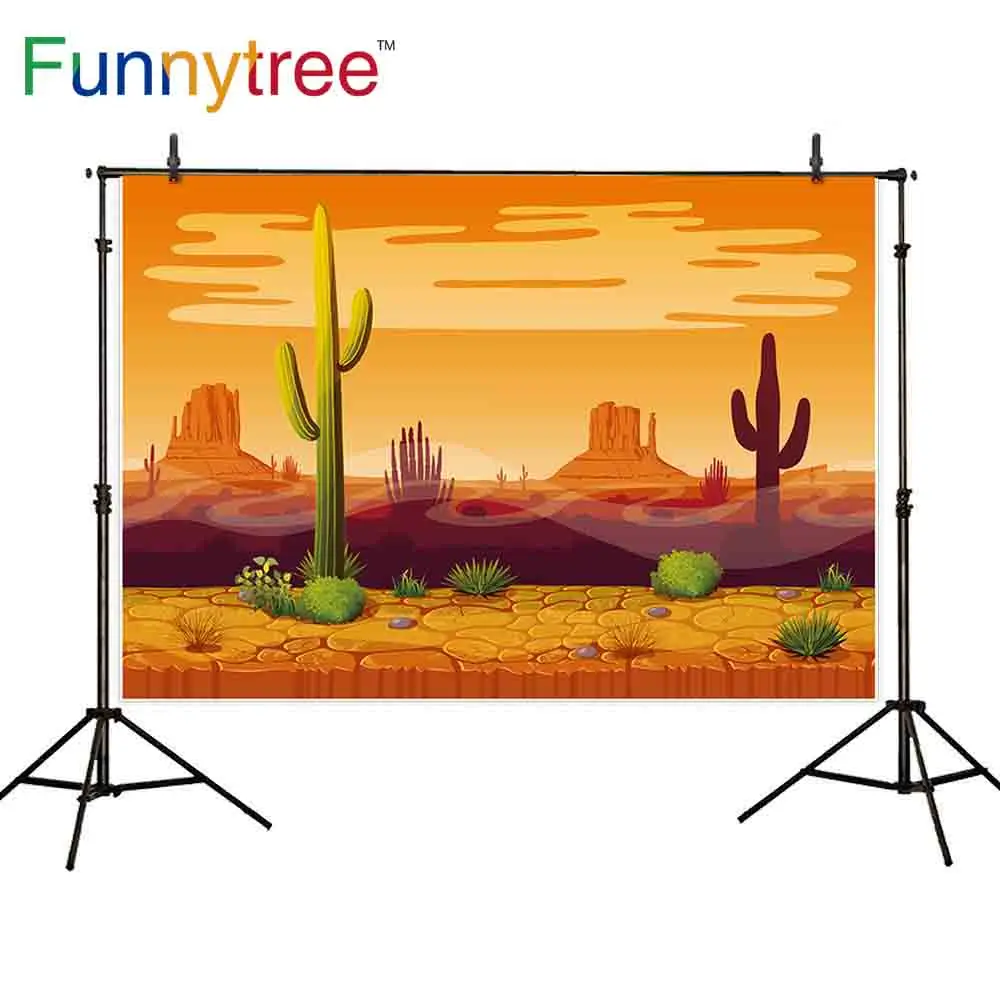 

Funnytree backdrop photography studio desert Mexican Fiesta cactus plant western Cowboy kids photo background photozone banner