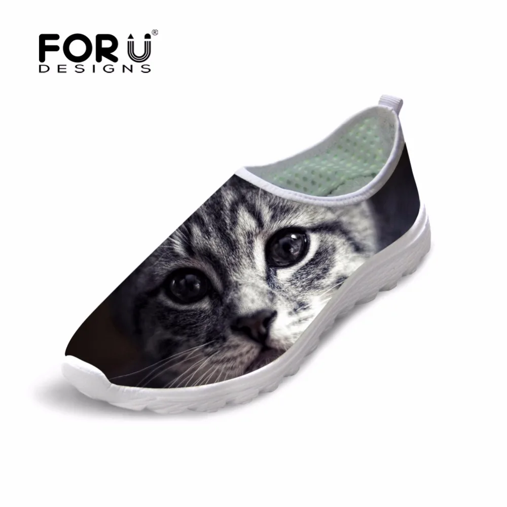 Женские сетчатые туфли FORUDESIGNS легкие пляжные без застежек с 3D принтом в виде