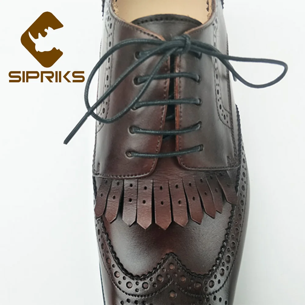 Sipriks импортные ботинки из натуральной кожи в стиле ретро Броги мужские Винтажные