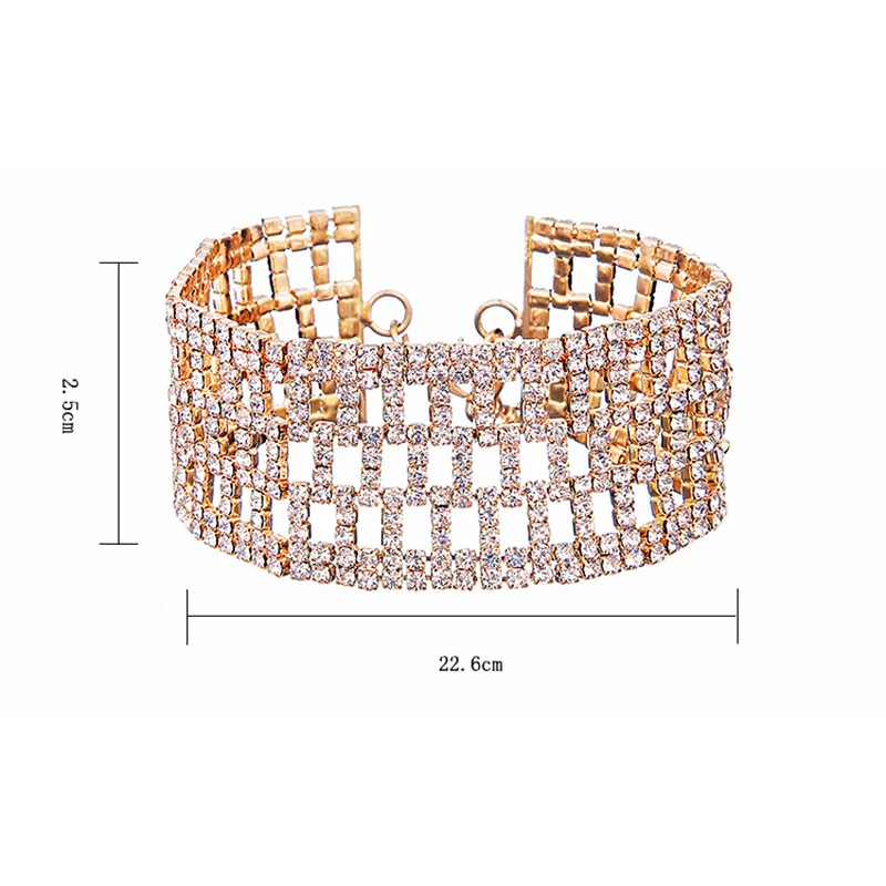 

2019 New Hollow Crystal Copper Plated Bracelet for Woman Fashion Wild Charm Explosion Models Bride Bracelet Wedding Jewelry