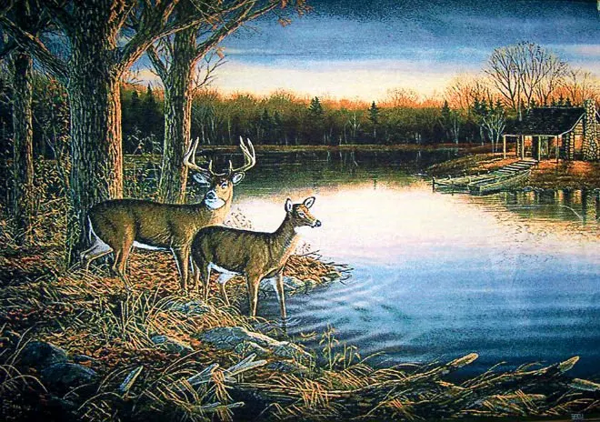 Горячая Распродажа настенные Гобеленовые ковры олень мать и ребенок для