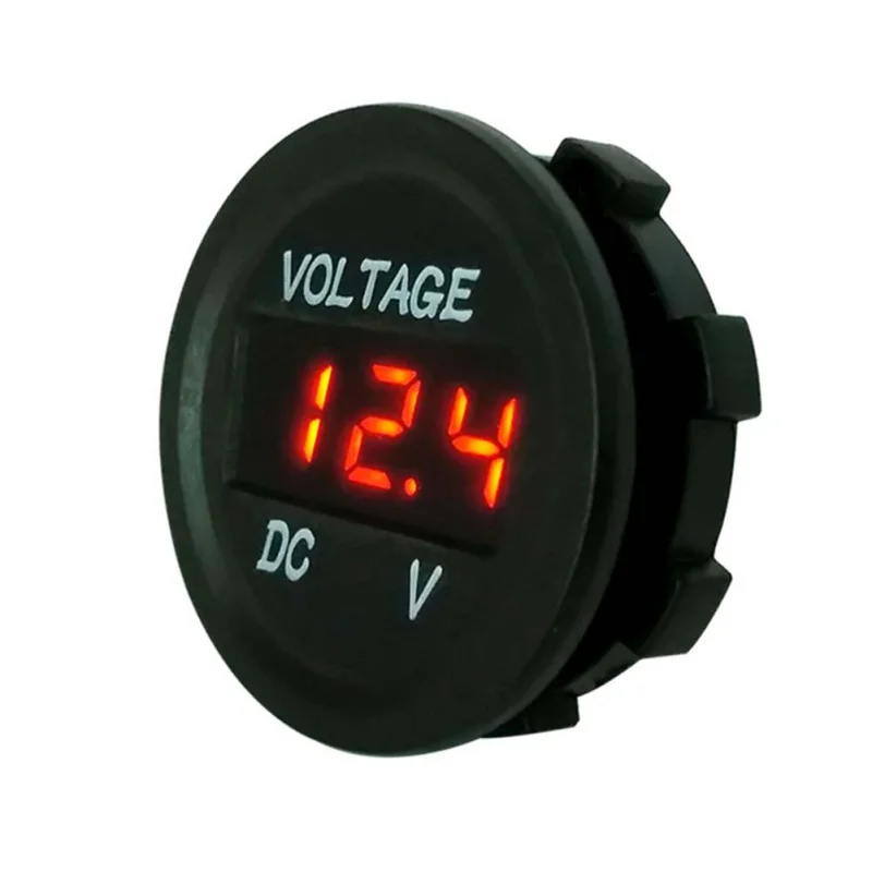 2019 Вход DC 12v 24v Led Дисплей Водонепроницаемый мотоцикл Вольтметр Манометр