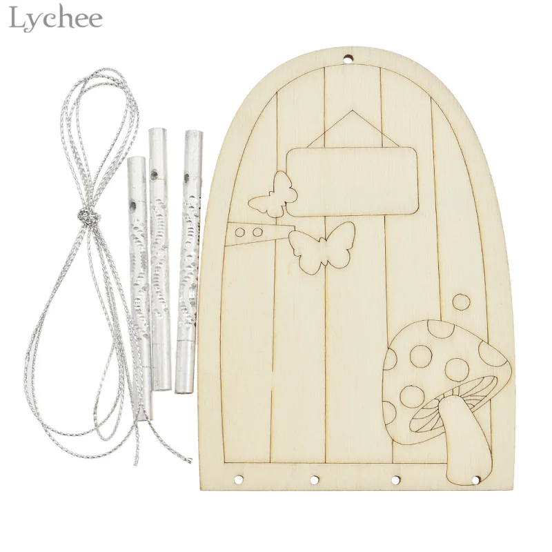 Lychee Life английский DIY Деревянные 3 трубки ветряные колокольчики Висячие для