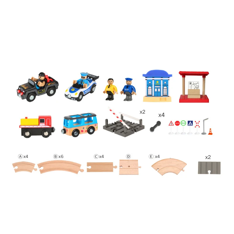toy car and Wooden Train Track Set Toys Children's Assembled Puzzle Boys Girls Suitable for Brio Wood Tracks | Игрушки и хобби