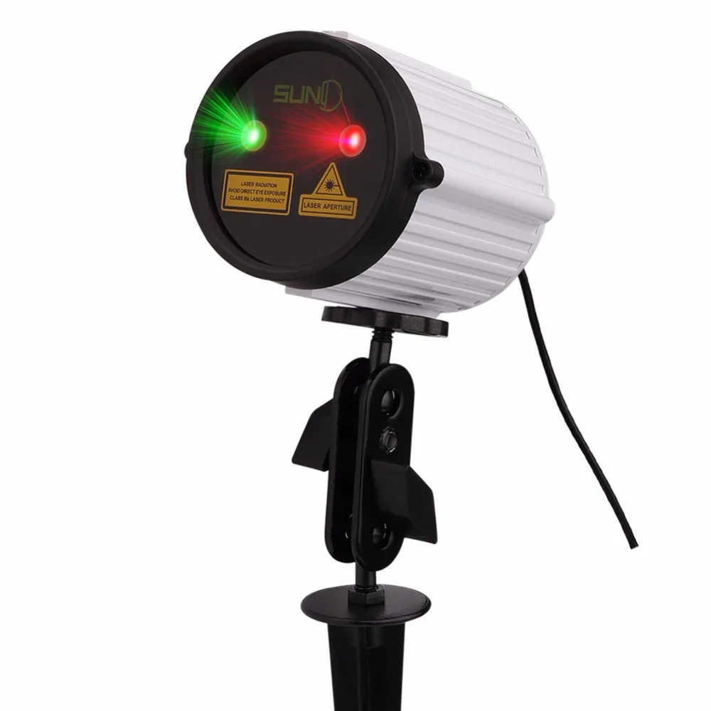 Солнечный наружный лазерный проектор с неподвижными узорами, водонепроницаемый, красного и зеленого цвета, световые точки звезд Xmas Landscape Yard Garden New Year Home.