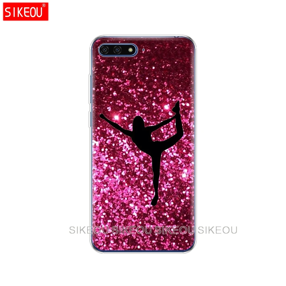 Silicone Cover Phone Case For Huawei Honor 7A PRO 7C Y5 Y6 Y7 Y9 2017 2018 Prime gymnastics silhouette | Мобильные телефоны и