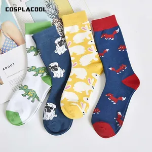 COSPLACOOL Harajuku забавные носки для животных Необычные японские милые Носки с рисунком мопса кролика женские Теплые новинки милая фотография