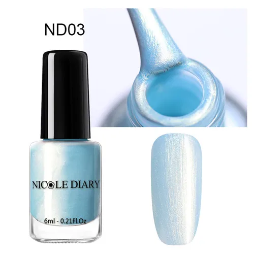S8-ND03 NICOLE DIARY 6ml Peel Off Thermal Nail Polish Glitter Chameleon Color Changing Water-based Manicure Nail Art Varnish - Цвет: S8-ND03