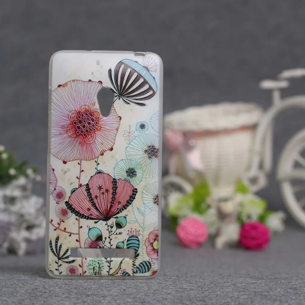 Новый мягкий силиконовый чехол из ТПУ с 3D рельефным принтом цветов для Asus Zenfone 5