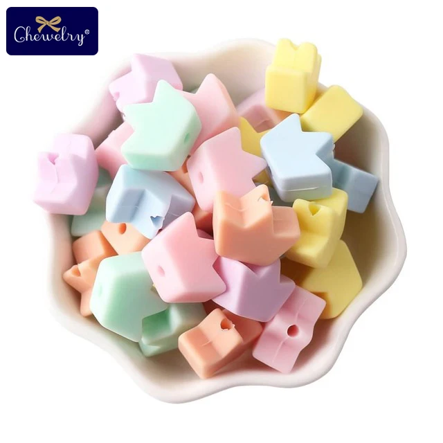 Candy Color Crown 30 шт Корона детские мини силиконовые бусины для сделай своими ругами слингобусы Прорезыватель жемчуг бусины BPA бесплатные детские товары Силиконовые Бусины зубы - Цвет: Candy Color Crown