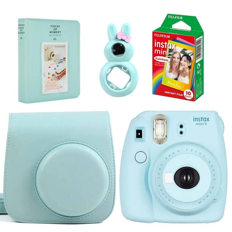 Мгновенная фотокамера Fujifilm Instax Mini 9 5 цветов с радужной пленкой кожаный чехол для