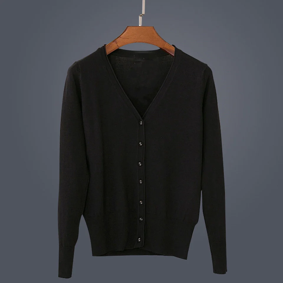 Women Knitted Cardigan Autumn Winter Shrug Ladies Jumper Long Sleeve V-Neck Sweater Solid Color Loose Plus Size 3XL-6XLCoat Tops |