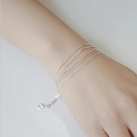 hot sale popular wholesale silver plated jewelry personality exquisite ultra fine multi layer snake chain bracelets sl055
