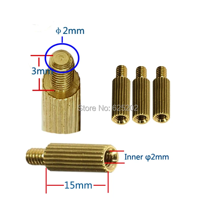 

Factory direct sales 15mm Lengh M2*15+3 Copper Cylinder for cctv casmera use assembly