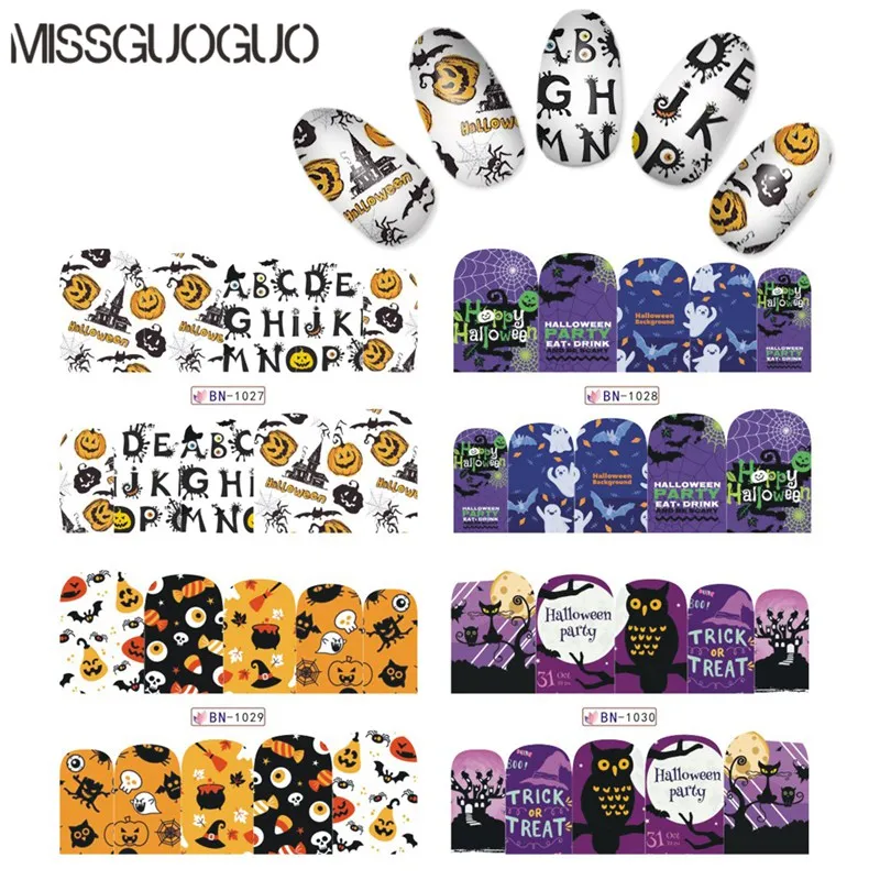 Nail Art Sticker Water Transfer Stickres decals For Halloween series Patterns Stickers Decals New Design | Красота и здоровье