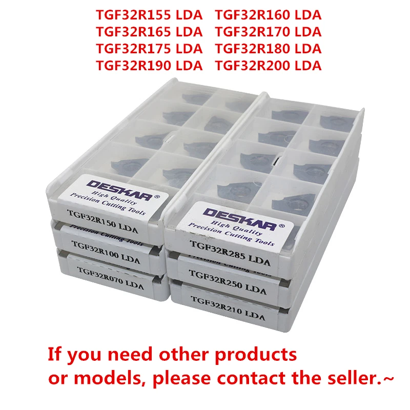

DESKAR TGF32R155/TGF32R160/TGF32R165/TGF32R170/TGF32R175/TGF32R180/TGF32R190/TGF32R200 LDA CARBIDE INSERT 10PCS/BOX