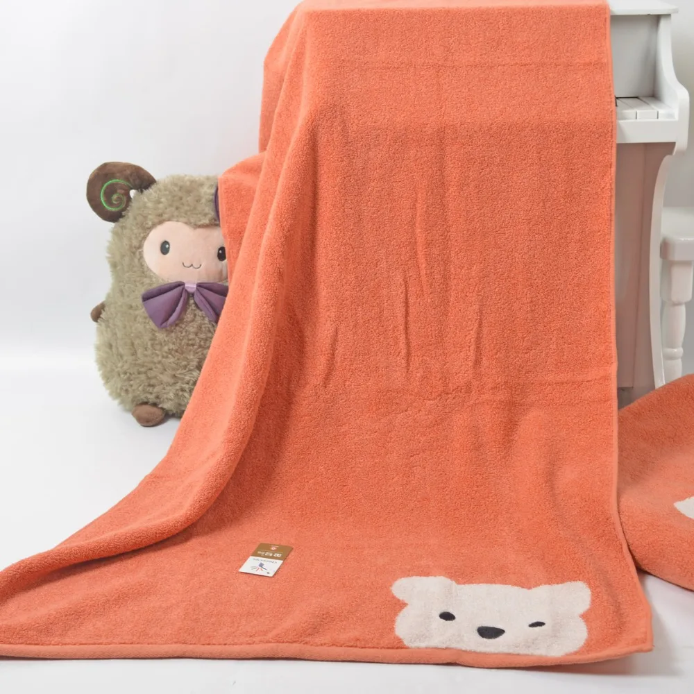 100% натуральный хлопок мультяшный медведь банное полотенце для ванной комнаты