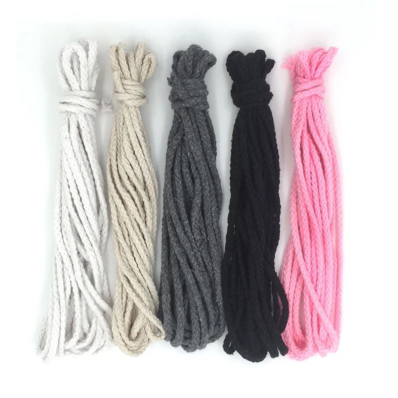 Лидер продаж 2017 5 мм Плетеный витой хлопковый шнур поделки из бисера веревка для