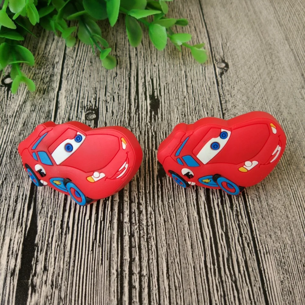 Мягкие резиновые красные Мультяшные ручки для детских шкафов ящиков дверей