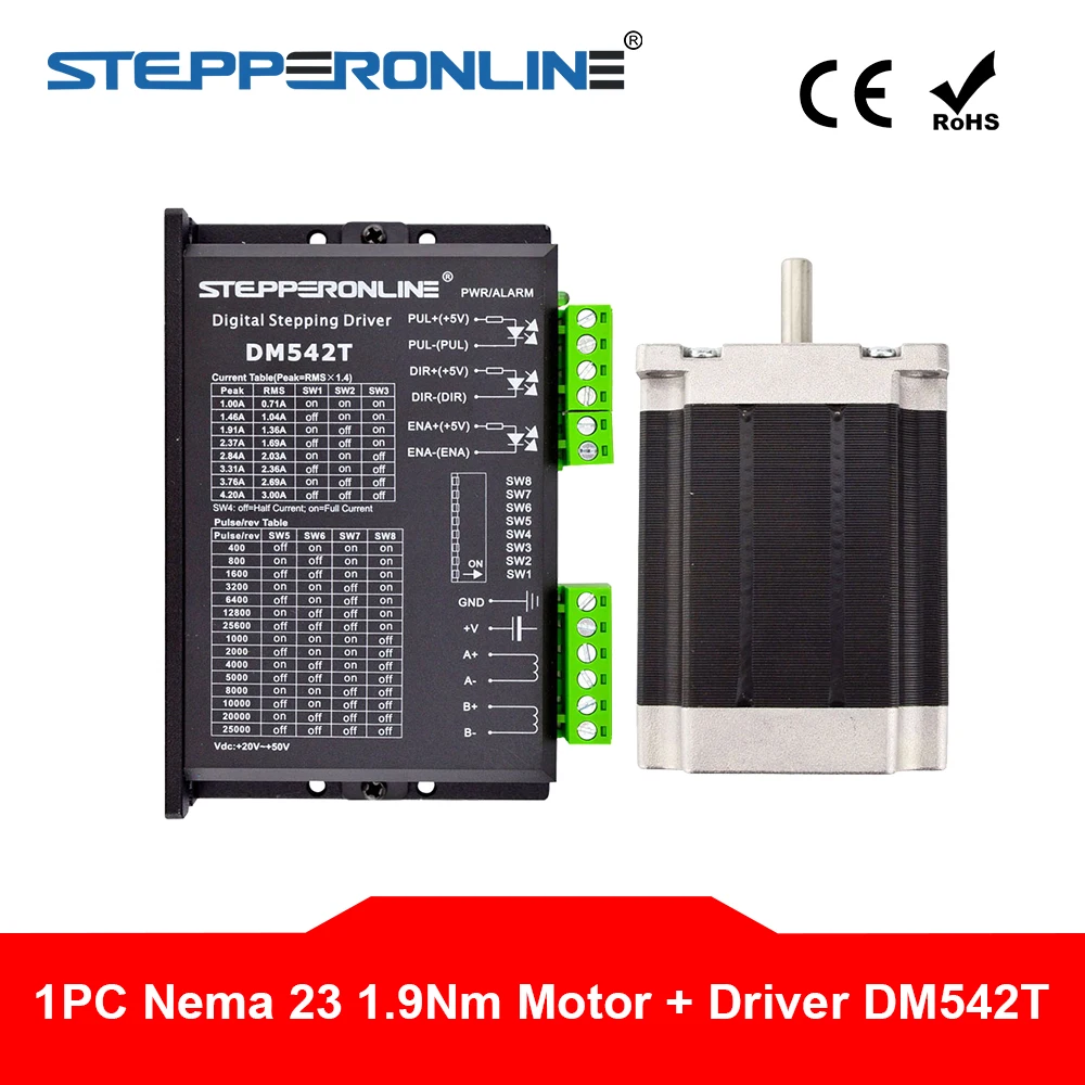 1 Ось ЧПУ комплект 1.9Nm/269oz. in Nema 23 шаговый двигатель и драйвер ЧПУ мельница маршрутизатор токарный станок робот