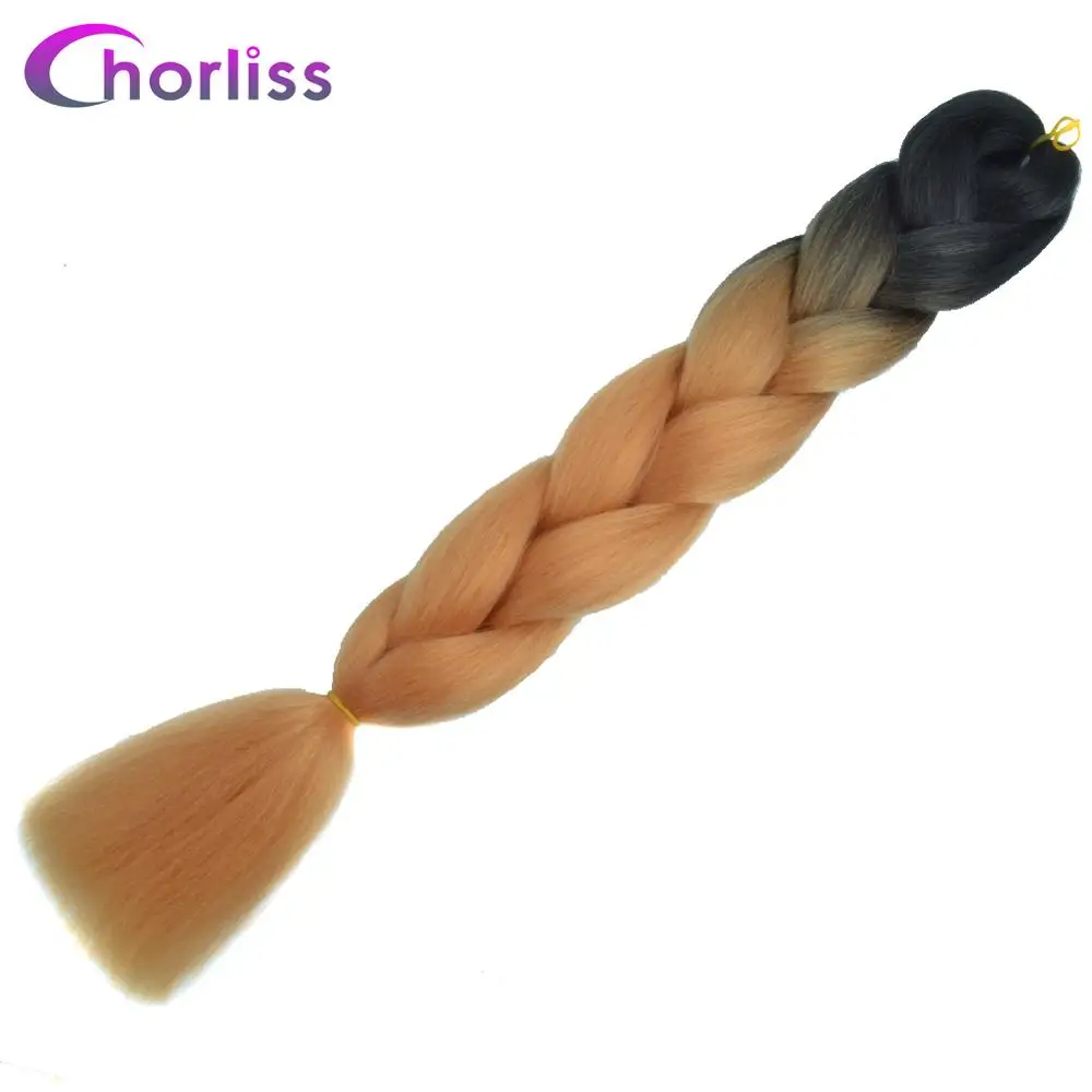 Chorliss 2" Ombre Плетение Волос вязанная косами jumbo косы синтетических крючком Химическое наращивание волос blacktpurpletmint Зеленый 100 г/упак - Цвет: P12/613