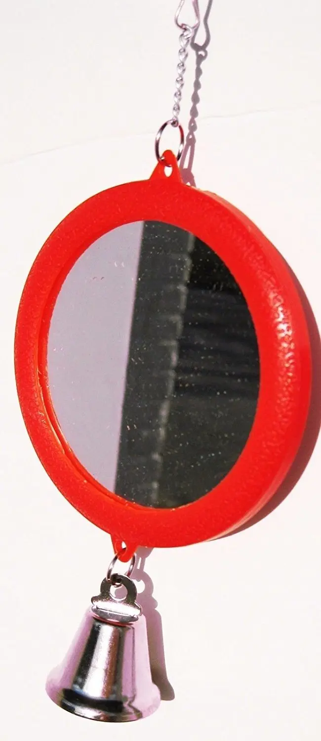 Зеркало для домашних животных с колокольчиком зеркальная клетка птиц качелей