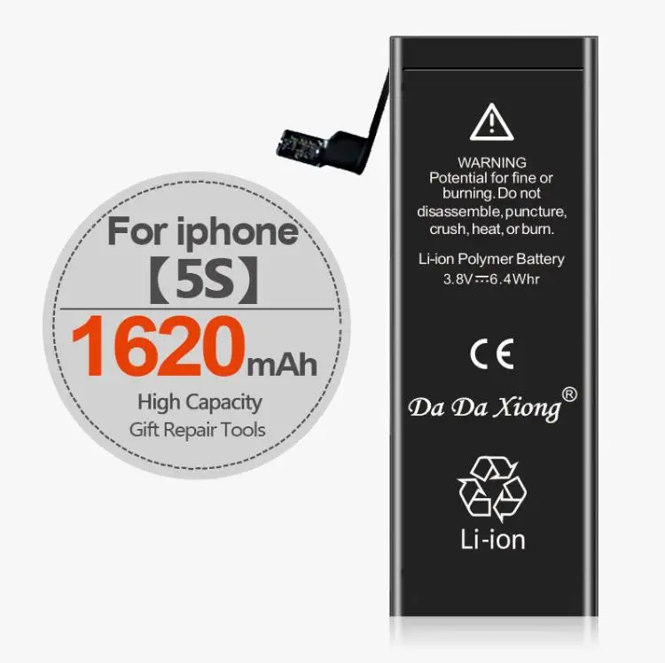 Для iPhone 5 5G 5S, Оригинальная батарея для мобильного телефона, батарея большой емкости, сменная батарея, батарея для iPhone5 5S - Цвет: 1620mAh For iP 5S
