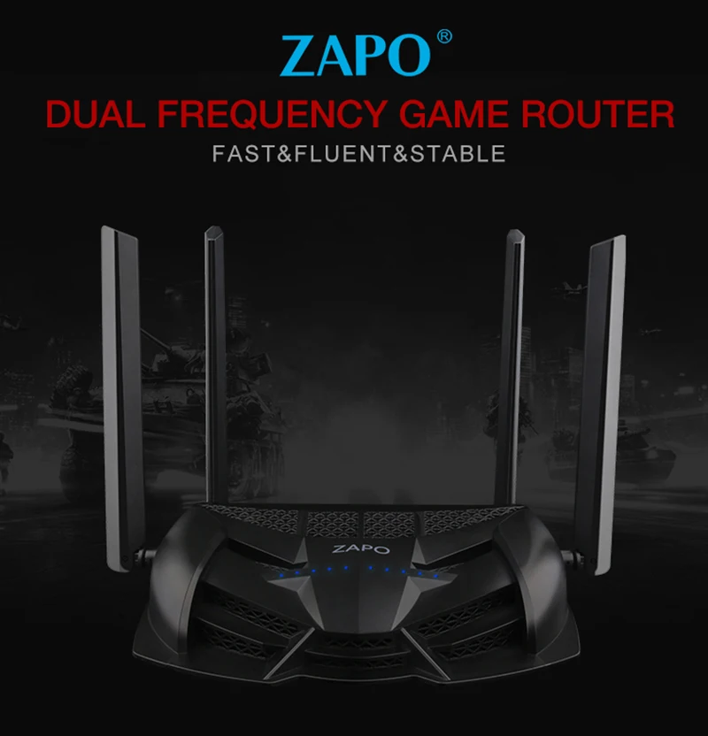 ZAPO USB флэш-накопитель беспроводной AC 1200 Мбит/с мощный сигнал двухдиапазонный 2,4G/5G маршрутизатор с высоким коэффициентом усиления антенна верхний чип Wi-Fi ретранслятор